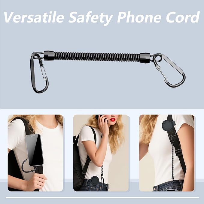Upgraded Magnetic Belt Clip with Anti-Theft Chain for Hiking, Travel, Outdoor, Detachable Strong N52 Magnetic Clip Compatible with iPhone, Samsung, Google, Moto & More XT2