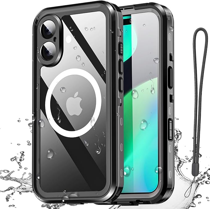 AICase Waterproof Case for iPhone 16 Plus(6.7") with MagSafe Snowproof,Dustproof and Shockproof,IP68 Certified Real 360 Full Body Protection Fully Sealed Underwater Cover for iPhone 16 Plus