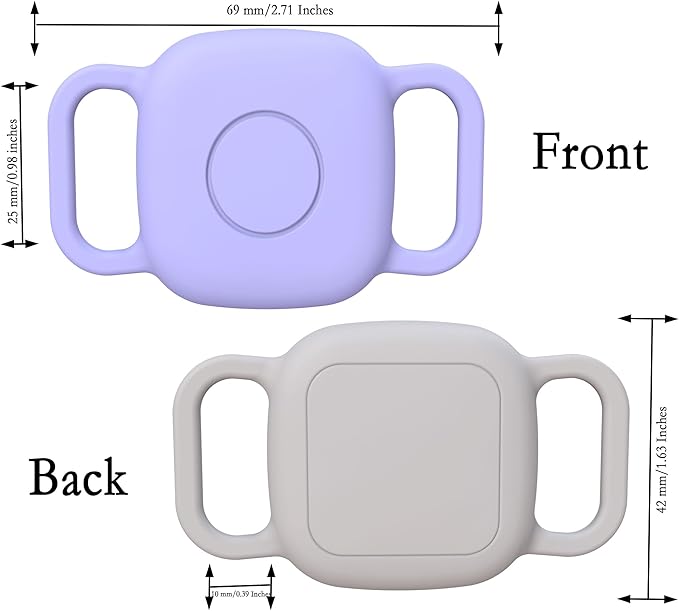 Waterproof Dog Collar Holder for Tile Life360 Mate 2024/2022 Tracker,2 Pack Anti Lost Soft Silicone Case for cat pet Necklace, Protective Cover Accessories for Tile Tracker Finder (Purple/Gray)