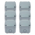 Waterproof Junction Box,Nineleaf PVC/ABS Outdoor Junction Box Electrical,3 1/4 inch x 2 3/4 inch x 2 1/4 inch (86x74x62mm),Exterior Device Box,Universal Electrical Project Enclosure Box,Grey,6PK