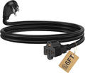 LUCKY TL Indoor Outdoor Extension Cord, 16/3 Gauge Black Short Extension Cord 6ft, Waterproof Flexible Case, Made in Pure Copper, 13A 1625W 16AWG SJTW, 3 Prong Heavy Duty Wire, UL