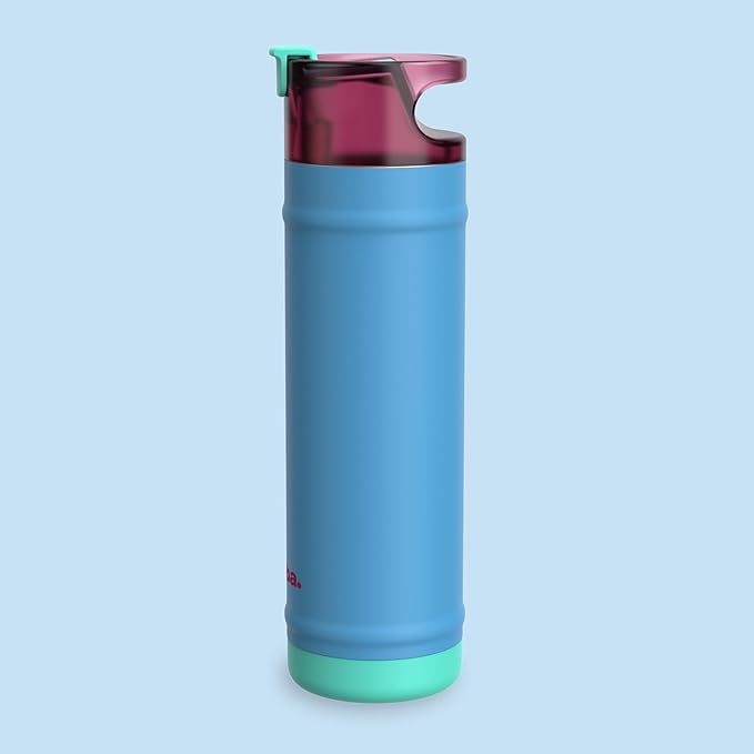 bubba 24 oz Dualsip Insulated Stainless Steel Water Bottle with Straw - Reusable, Leakproof, Lightweight, Dishwasher Safe, Lead-Free and BPA-Free, Blue Ribbon