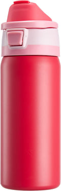 Fijinhom 24 oz Insulated Water Bottle with 2-in-1 Straw and Spout Lid, Stainless Steel Double Wall Vacuum Flask, Sports Water Bottle Keeps Cold 24H, Leak Proof for Gym, Outdoor, Travel (Red)