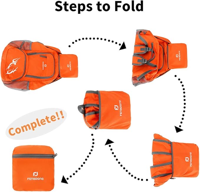 FENGDONG 35L Lightweight Foldable Waterproof Packable Travel Small Hiking Backpack Daypack for men women