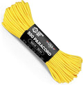 Atwood Rope MFG 550 Paracord 100 Feet 7-Strand Core Nylon Parachute Cord Outside Survival Gear Made in USA | Lanyards, Bracelets, Handle Wraps, Keychain (Yellow)