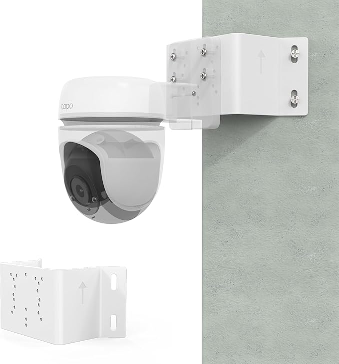 Corner Bracket for Security Camera, Metal Corner Mount Compatible with TP-Link Tapo Outdoor Pan/Tilt Wi-Fi Security Cameras (C530WS/C520WS/C510W/C500/C501GW/TC40/TC41/TC40GW/C51A/C52A（White）