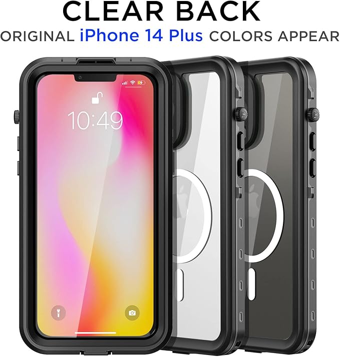 AICase for iPhone 14 Plus Case Waterproof, Compatible with Magsafe Magnetic Protective Phone Case, Water Proof Mag Safe Magnet Shockproof Full Body Clear with Screen Protector