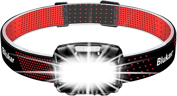 Blukar LED Headlamp Rechargeable,2000L High Lumen Super Bright Dimmable Headlight Flashlight with Motion Sensor- 8 Modes,Spotlight&Floodlight,IPX5 Waterproof for Camping,Hiking,Running,Fishing