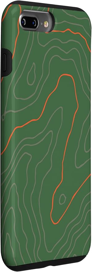 Backcountry Topo Guide Orange Lines Topographical Map Case for iPhone 7 Plus/8 Plus
