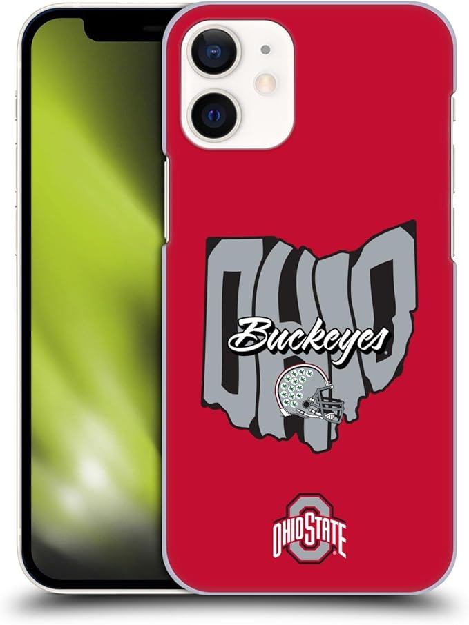 Head Case Designs Officially Licensed Ohio State University Map Football Graphics Hard Back Case Compatible with Apple iPhone 12 Mini