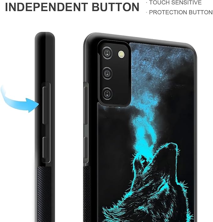 for Samsung Galaxy S20 FE Case, Blue Breathing Wolf Pattern Graphic Design Girl Boy Soft Silicone Hard Acrylic Shock Protection for Samsung Galaxy S20 FE