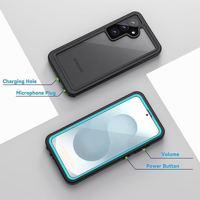 Lanhiem for Samsung Galaxy S25+ Plus Case, IP68 Waterproof Dustproof Case with Built-in Screen Protector, Rugged Full Body Shockproof Protective Cover for Galaxy S25 Plus 6.7 Inch, Teal