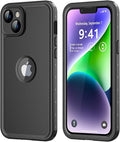 Protebox for iPhone 14 Waterproof Case with Built-in Screen Protector, Shockproof Dustproof Full Body Protective IP68 Waterproof Phone Case for iPhone 14 6.1 inch (Black)