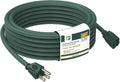 EP 50FT Green Outdoor Extension Cord, 16/3 SJTW Heavy Duty Waterproof, 3 Prong Grounded Plug, 13A 1625W 16AWG, Cold-Resistant Flexible Power Cable for Garden, Home, Christmas Lights