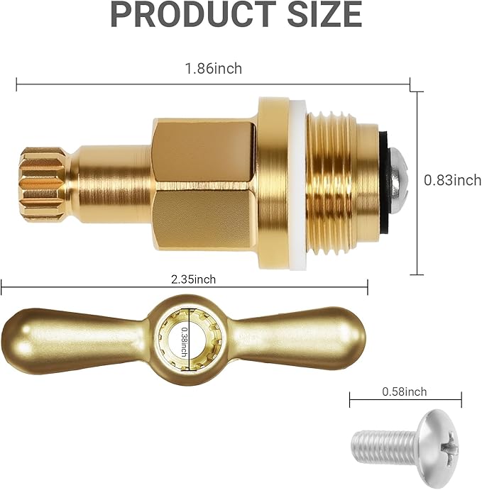 Brass Globe Valve Faucet Stem and Bonnet Replacement Kit with Waterproof Tape PP806-15 Handle for Arrowhead PK1100 Hose Bibs, Boiler Drains, Sill Faucets