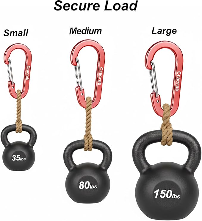 12Pcs Carabiner Clips Assorted Sizes Pack, Includes Small Medium Large 2/2.4/2.8 Inch Aluminum Carabiner Multicolor D Shape Keychain Clip for Backpack