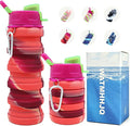 Silicone Collapsible Water Bottles, 16oz 500ml Portable Foldable Expandable Water Bottle Sports Cups, Leak Proof Reusable BPA Free, for Outdoor Activities Travel(Orange)