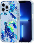 MOSNOVO Case for iPhone 13 Pro Max, [Buffertech 6.6ft Military-Grade Drop Protection] [Anti Peel Off Tech] Clear TPU Bumper Phone Case Cover Design - Sea Turtles