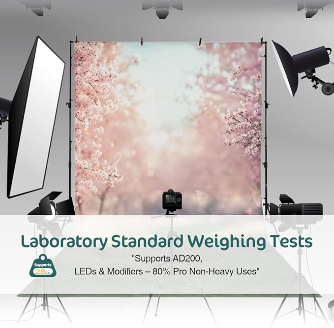 Kate Heavy Duty Light Stand for Photography, 8.5ft High Stable Photo Video Tripod Stand with Clamp, Sandbag, Carry Bag & Screw Adapters - Max 15kg Load for Studio Strobe, Softbox, LED Video Light