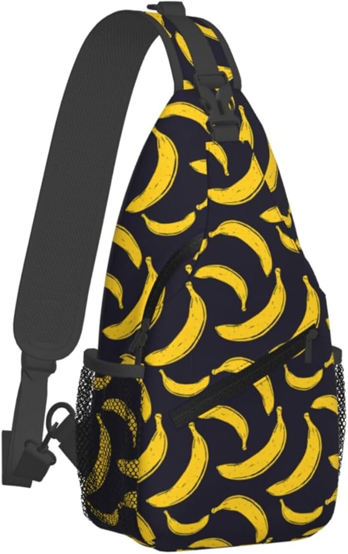 Pop Art Banana Sling Bag For Women Men Fashion Fruits Print Backpack Crossbody Shoulder Bag Sling Backpack Chest Bag Travel Hiking Casual Sport Daypack
