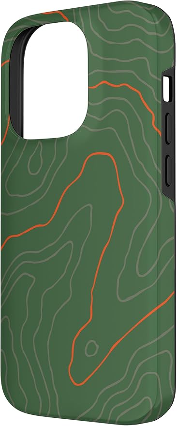 Backcountry Topo Guide Orange Lines Topographical Map Case for iPhone 14 Pro