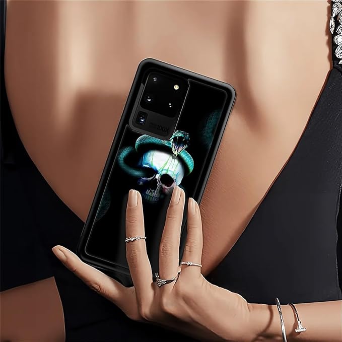 for Samsung Galaxy S20 Ultra Case, Skeleton Winding Snake Pattern Graphic Design Girl Boy Soft Silicone Hard Acrylic Shock Protection for Samsung Galaxy S20 Ultra