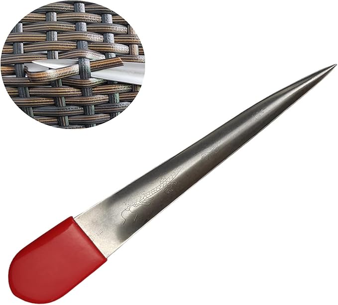 Repair Kit（Wicker + Weaving Tool） for Coffee Wicker Table and Chair, Gradient Brown Rattan for Outdoor Patio Furniture, All-Weather Wicker for Conversation Set Repair -70m (220 ft)