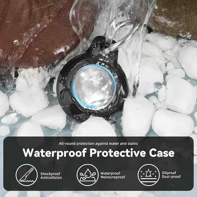 for Apple AirTag 2nd & 1st Gen, Waterproof Case for AirTag Holder Keychain,GPS Tracker Cover for Dog,Car Key,Luggage-B89-Black2+Black2