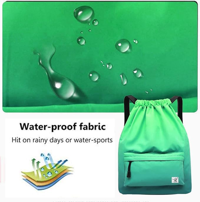 Waterproof Drawstring Bag, Gym Bag Sackpack Sports Beach Backpack for Men Women