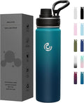Sports Water Bottle 22oz, Insulated Water Bottle with Handle,Stainless Steel,Simple Modern,Suitable for Travel, School, Boy, Girl(Dark Night)