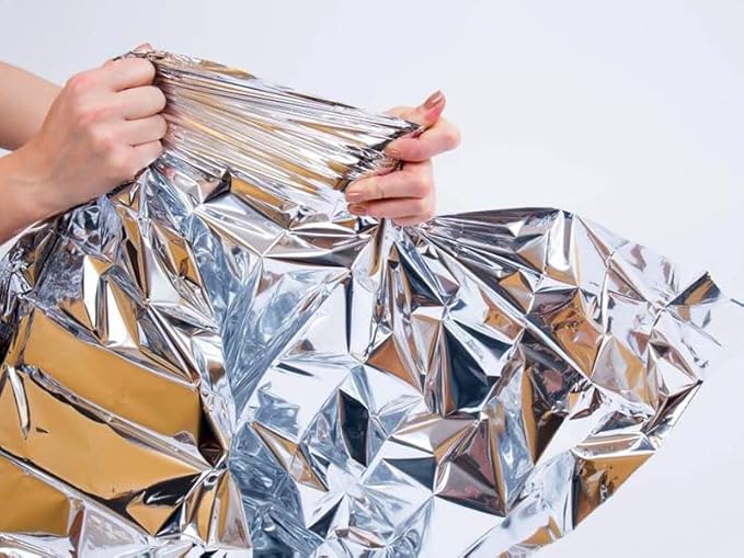 Emergency Blankets Pack of 10 – Mylar Thermal Space Blanket for Survival, First Aid, Camping, Hiking, Outdoor, Marathon, Cold Weather Protection