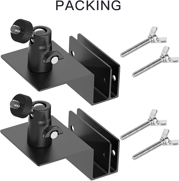 2Pack Gutter Mount Compatible with eufy Security SoloCam S220/C210, eufyCam 2C/2C Pro/S3 Pro, 3/S330, 2/2 Pro, 3C/S300, 360°Adjustable Weatherproof Mounting Bracket for Eufy Security Camera - Black