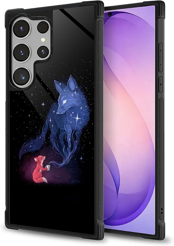 for Samsung Galaxy S26 Ultra Case,Graphic Design for Girl Boy Soft Silicone Hard Acrylic Shock Protection Designed for Samsung Galaxy S26 Ultra Galaxy Fox Wolf Pattern