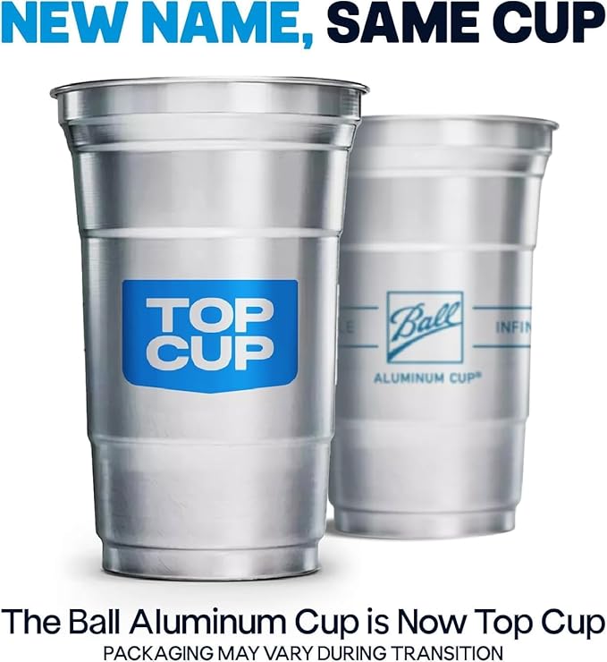 Top Cup – 24 Ounce, 450 Count, Reusable Aluminum Party Cups | Cold-Holding, Recyclable, Made in USA