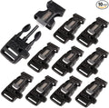 CooBigo 10Pack 3/4" (19mm) Fire Starter Survival Whistle Buckle Flint Scraper for Paracord Bracelet Key Lanyard Ourdoor Hiking Camping Backpack Bag Pets Collar DIY Travel Kits