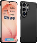GRECAZO Slim Borderless for Samsung Galaxy S26 Ultra Phone Case 6.9"(2026) Ultra-Thin Lightweight Frameless Matte Hard PC Cover Case with Pull Ring Minimalist Non Slip Rope-Black