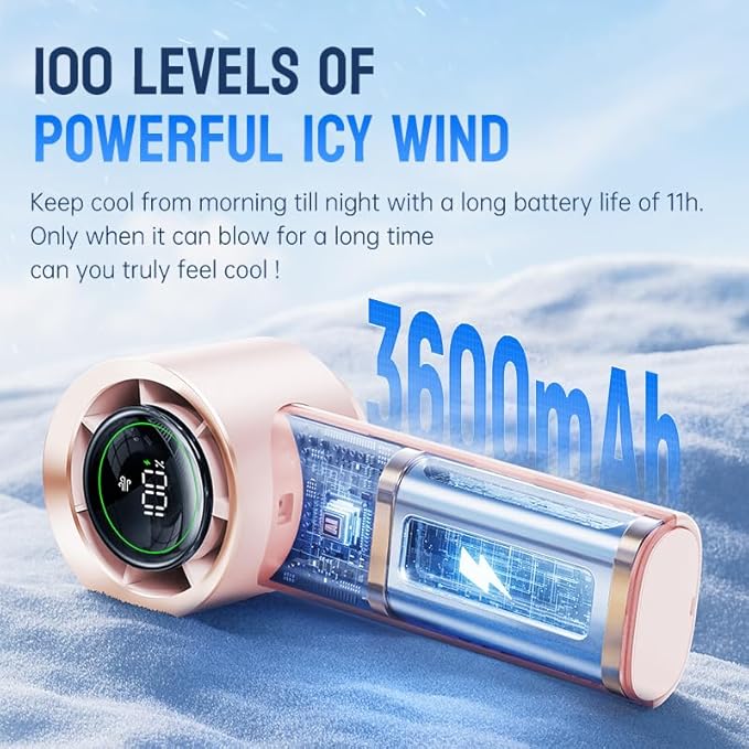 MUXNW Mini Face Fan For Skincare: Portable Small Pocket Handheld Personal Rechargeable Battery Operated USB Charger Keep Your Makeup For Travel Beach (Pink)
