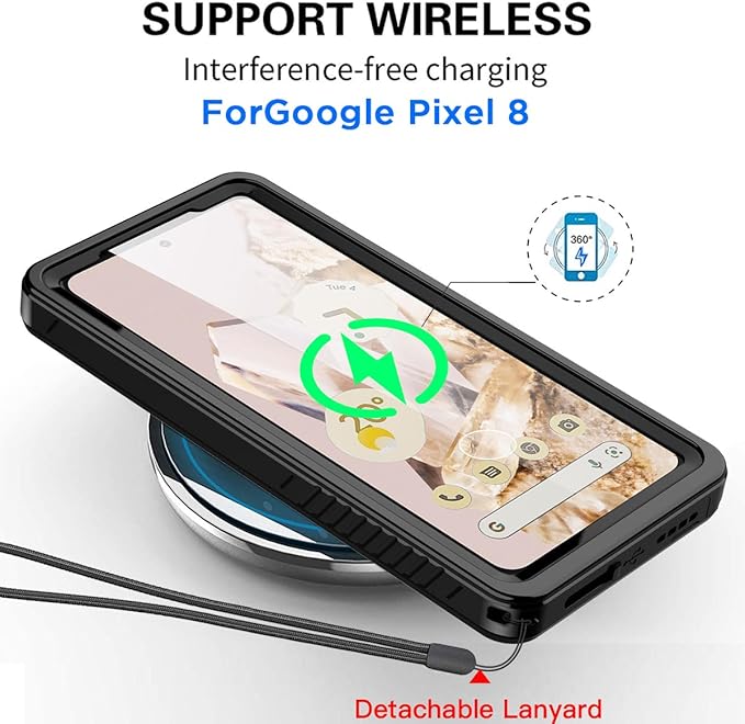 AICase for Google Pixel 8 Case Waterproof Clear Built-in Screen Protector Snowproof,Dustproof,Shockproof,IP68 Certified [Real 360] Full Body Protection Fully Sealed Underwater for Google Pixel 8