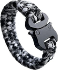 Parachute Cord Bracelets Trilobite Weaved Paracord Bracelet with Side Release Buckle 8.7 inch Black Bracelet for Men Women 1 Set
