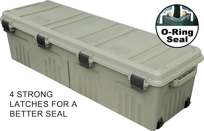 MTM MGC - The Mule Mobile Gear Crate, Storage for Hunting Gear, Shooting Supplies, Outdoor Gear, Camping Accessories, Water-Resistant, Stackable, Holds 75lbs of Gear, USA Made, Army Green