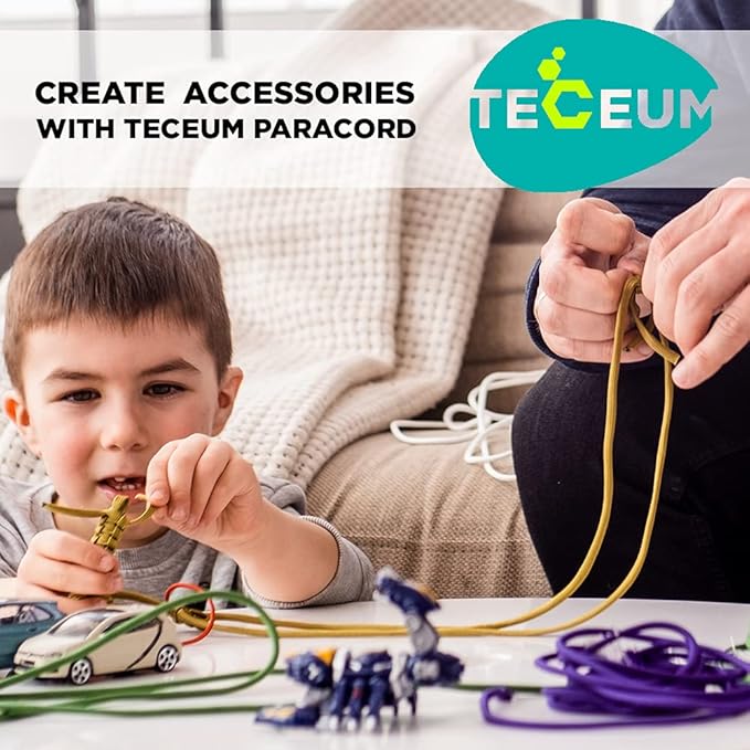 TECEUM Reflective Paracord Rope 1000 – 1000ft/200ft/100ft/50ft – 40+ Colors – Glow in The Dark – para Cord – Utility Rope for Survival, Hunting & Camping Gear – Nylon String, Camping Rope, Tent Cord