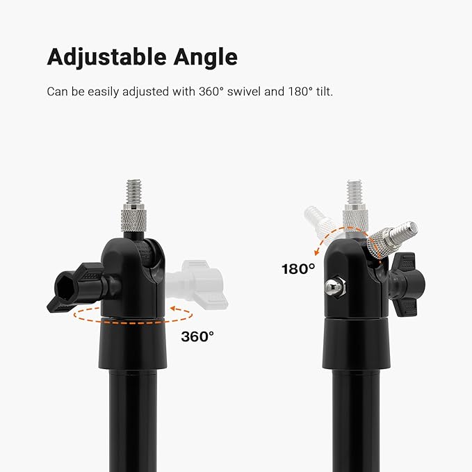 Holicfun Security Camera Ground Stake, Heavy Duty Stand Mount with Adjustable Angle and Height for Ring, Blink, Arlo, Eufy, Wyze, Google Nest, Simplisafe Cameras and Solar Panels (Black)