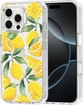 MOSNOVO Case for iPhone 16 Pro Max, [Buffertech 6.6ft Military-Grade Drop Protection] [Anti Peel Off Tech] Clear TPU Bumper Phone Case Cover Design - Lemon