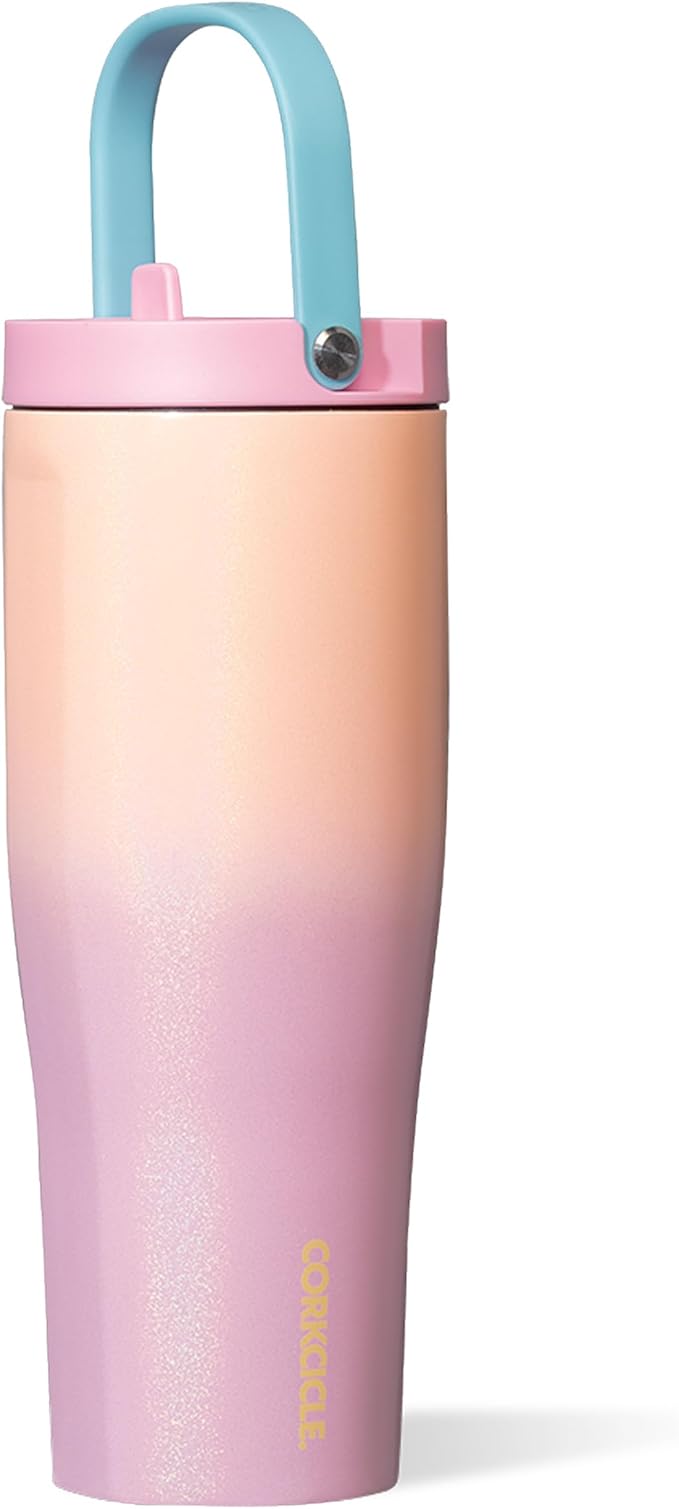 Corkcicle Go Cup XL - Leak-Proof Travel Tumbler - Triple Insulated Stainless Steel Water Bottle - Easy-Carry Handle - Summer Drinkware Gift - Keeps Drinks Ice Cold - 30 oz - Lover