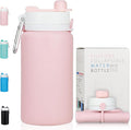 PLTCAT Collapsible Foldable BPA Free Reusable Lightweight Leak-Proof Travel Silicone Water Bottle for Travel, Gym, Hiking, Office, Camping