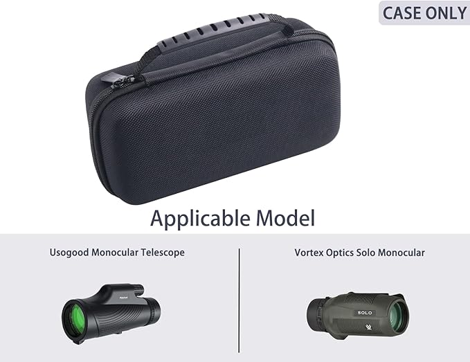 Hard Travel Case Compatible with Vortex Solo 8x36 10x25 & ROXANT Grip Scope Monocular, Protective Storage Bag (CASE ONLY)