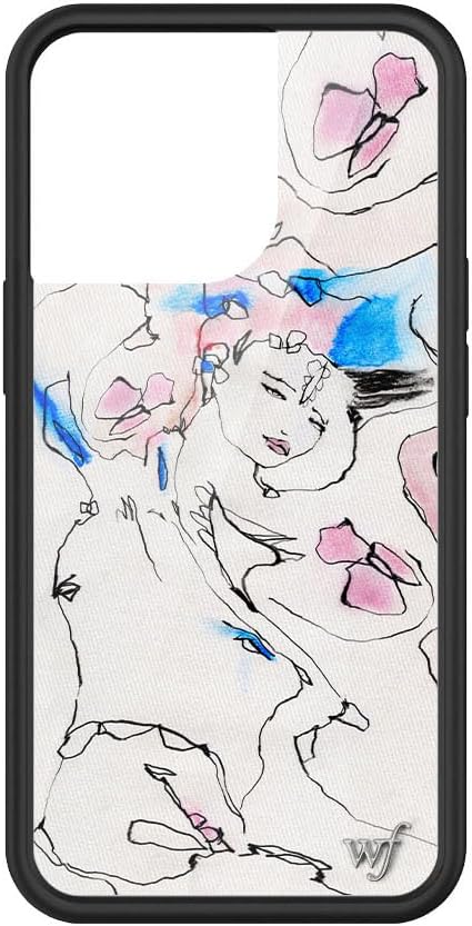 Wildflower Cases - Compatible with iPhone 13 Pro | Protective Black Bumper, 6.5ft Drop Test Certified, Women Owned Small Business | Artistic, Horse Girl, Trendy, Cute, White | Collab - Natalie Krim