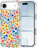 MOSNOVO for iPhone Air Case | Military Grade 6.6ft Drop Tested | Camera Control | Clear with Little Flowers Design