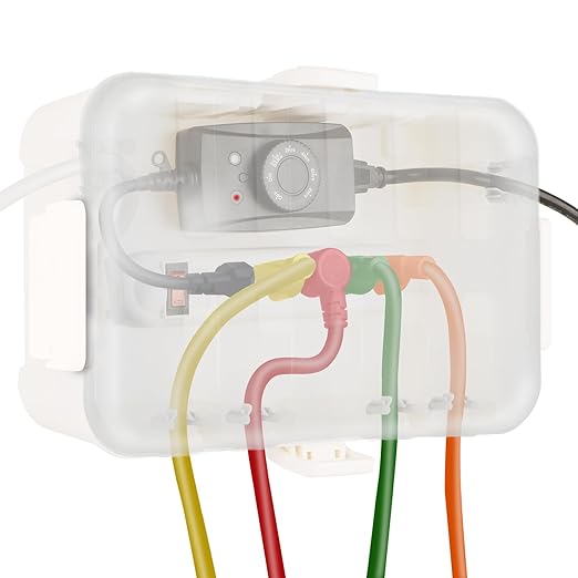 Flemoon Outdoor Electrical Box with Transparent Lid, IP54 Waterproof Electrical Box Outdoor, Large Weatherproof Extension Cord Cover with Clear Cover for Photocell Light Sensor Timer, Outlet, White