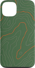 Backcountry Topo Guide Orange Lines Topographical Map Case for iPhone 13